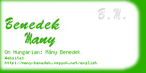 benedek many business card